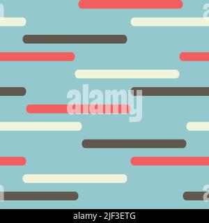 Seamless vector pattern with straight line on blue background. Simple horizontal stripes wallpaper design. Decorative geometric fashion textile. Stock Vector