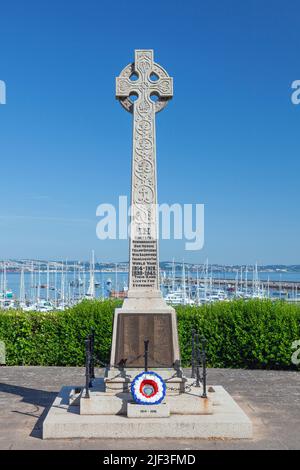 Europe, UK, England, Devon, Torbay, Brixham, War Memorial on Berry Head Road above the Marina Stock Photo