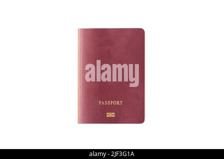 Close up of blank passport isolated on white background Stock Photo