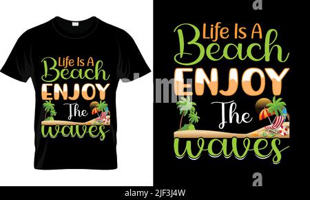 summer t shirt design, beach t shirt, hello summer sunset illustration, Summer and beach Quotes Stock Vector