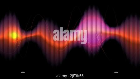 abstract glowing audio waveform background, vector illustration Stock Vector