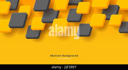 Abstract background for taxi service with yellow and black 3d cubes. Vector illustration Stock Vector
