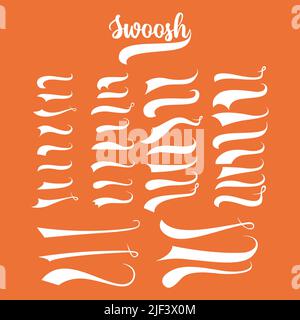 Vector Swooshes, Swishes, Whooshes, And Swashes For Typography On Retro Or  Vintage Baseball Tail Tee Shirt Royalty Free SVG, Cliparts, Vectors, and  Stock Illustration. Image 58200406.