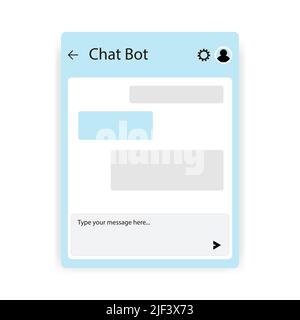 Chatbot app mobile helper. Dialoge windows flat design concept. Social communication chatting. Vector template Stock Vector