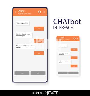 Chatbot app mobile helper. Dialoge windows flat design concept. Social communication chatting. Vector template Stock Vector