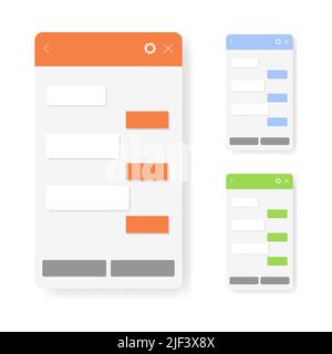 Chatbot app mobile helper. Dialoge windows flat design concept. Social communication chatting. Vector template Stock Vector