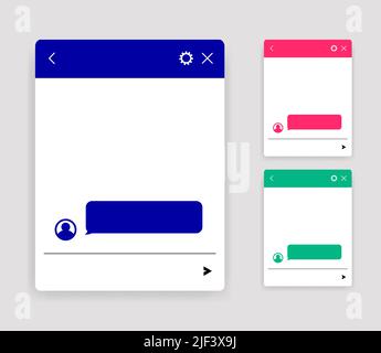 Chatbot app mobile helper. Dialoge windows flat design concept. Social communication chatting. Vector template Stock Vector