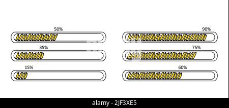 Loading bar progress status templates. Isolated element for banner, web ...