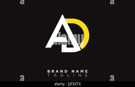 AD Alphabet letters Initials Monogram logo Stock Vector