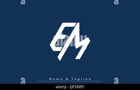 Alphabet letters Initials Monogram logo EM , ME Stock Vector
