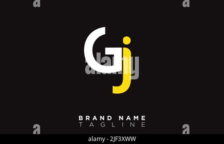 GJ Alphabet letters Initials Monogram logo Stock Vector