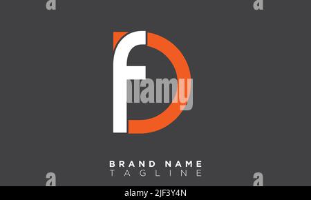 FD Alphabet letters Initials Monogram logo Stock Vector