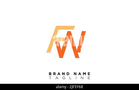 FW Alphabet letters Initials Monogram logo Stock Vector