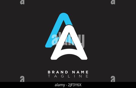 AA Alphabet letters Initials Monogram logo Stock Vector
