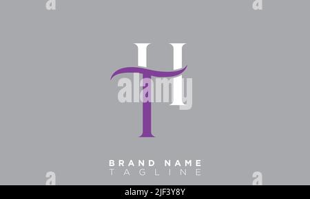 TH Alphabet letters Initials Monogram logo Stock Vector