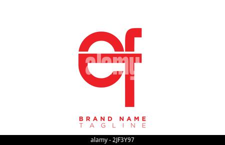 EF Alphabet letters Initials Monogram logo Stock Vector