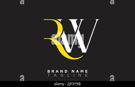 RW Alphabet letters Initials Monogram logo Stock Vector