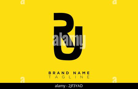 RU Alphabet letters Initials Monogram logo Stock Vector