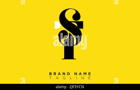ST Alphabet letters Initials Monogram logo Stock Vector