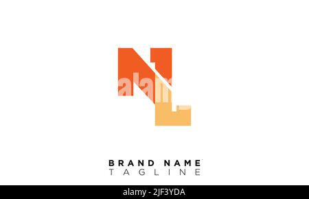 NL Alphabet letters Initials Monogram logo Stock Vector
