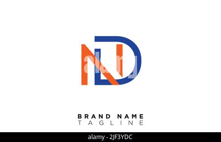 ND Alphabet letters Initials Monogram logo Stock Vector