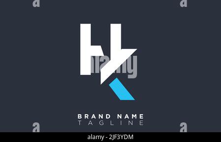 HK Alphabet letters Initials Monogram logo Stock Vector
