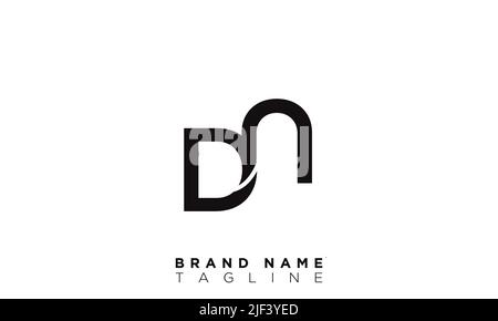 DN Alphabet letters Initials Monogram logo Stock Vector