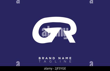 GR Alphabet letters Initials Monogram logo Stock Vector
