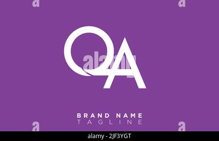 QA Alphabet letters Initials Monogram logo Stock Vector