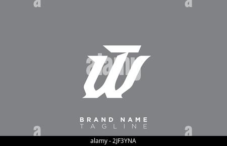 WT Alphabet letters Initials Monogram logo Stock Vector