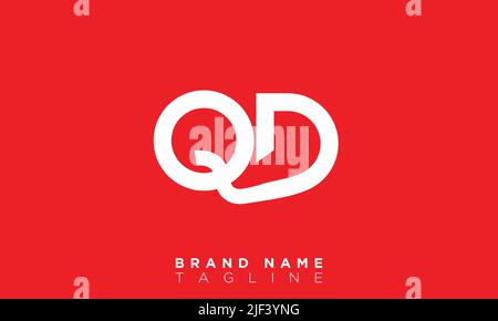 QD Alphabet letters Initials Monogram logo Stock Vector