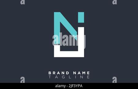 NJ Alphabet letters Initials Monogram logo Stock Vector