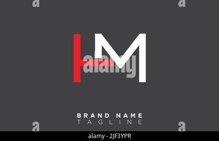 HM Alphabet letters Initials Monogram logo Stock Vector