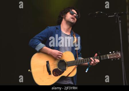 Copenhagen, Denmark. 14th Aug, 2017. Conor Oberst also known as Bright Eyes performs on stage at Haven Festival in Copenhagen. (Photo by Valeria Magri/SOPA Images/Sipa USA) Credit: Sipa USA/Alamy Live News Stock Photo