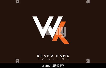 WK Alphabet letters Initials Monogram logo Stock Vector