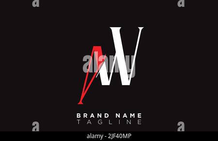 AW Alphabet letters Initials Monogram logo Stock Vector