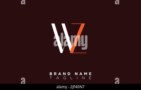 WZ Alphabet letters Initials Monogram logo Stock Vector
