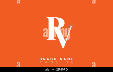 RV Alphabet letters Initials Monogram logo Stock Vector