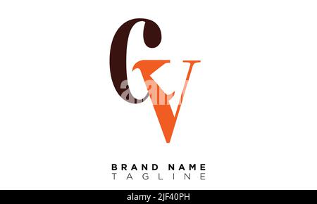 CV Alphabet letters Initials Monogram logo Stock Vector