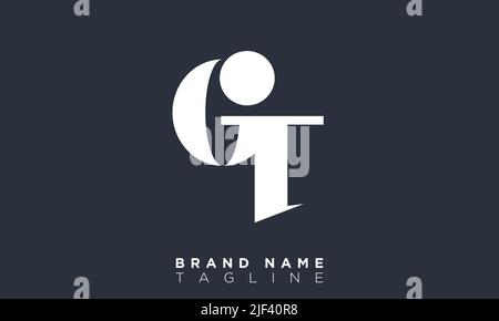 GT Alphabet letters Initials Monogram logo Stock Vector