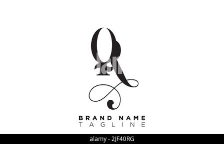 QR Alphabet letters Initials Monogram logo Stock Vector