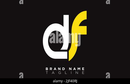 DF Alphabet letters Initials Monogram logo Stock Vector