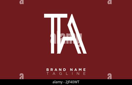 TA Alphabet letters Initials Monogram logo Stock Vector