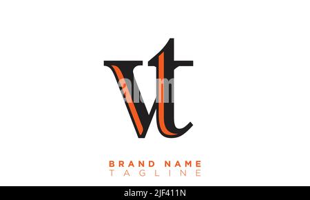 VT Alphabet letters Initials Monogram logo Stock Vector
