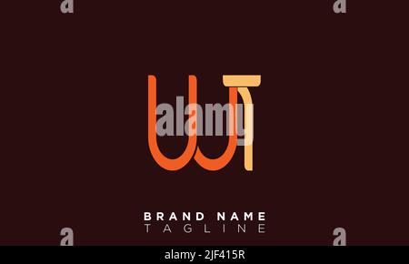 WT Alphabet letters Initials Monogram logo Stock Vector