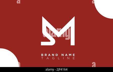 SM Alphabet letters Initials Monogram logo Stock Vector