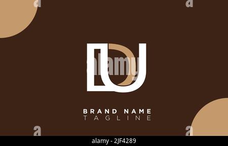 DU Alphabet letters Initials Monogram logo Stock Vector