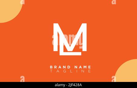 ML Alphabet letters Initials Monogram logo Stock Vector