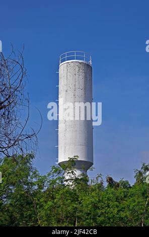 Old water tank under abandoned site construction, Rio Stock Photo