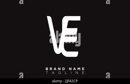 VE Alphabet letters Initials Monogram logo Stock Vector
